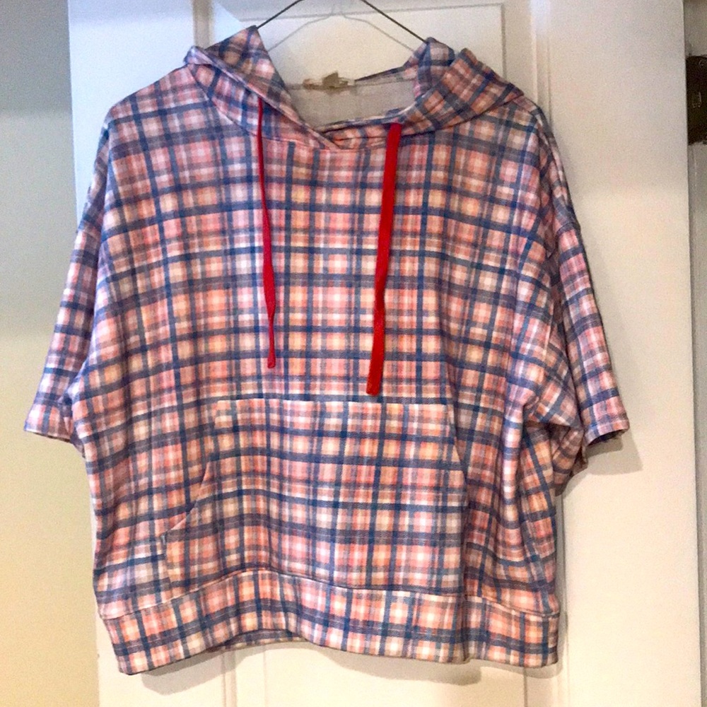 Anthropology plaid hoodie.